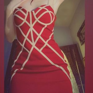 Sexy geometrical pyramid fire dress